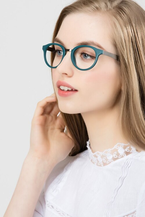 Aisu Matte Green Plastic-metalEyeglass Frames for Women from EyeBuyDirect