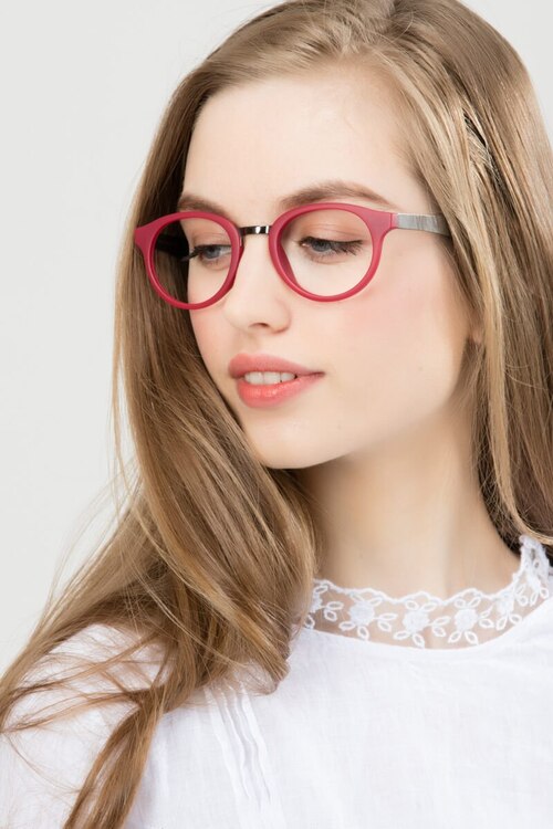 Aisu Matte Burgundy MetalEyeglass Frames for Women from EyeBuyDirect