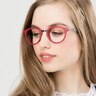 Aisu Matte Burgundy MetalEyeglass Frames for Women from EyeBuyDirect