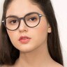 Juno Matte Navy MetalEyeglass Frames for Women from EyeBuyDirect