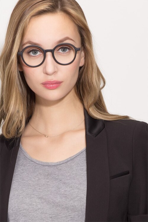 Potter Matte Black Plastic-metalEyeglass Frames for Women from EyeBuyDirect