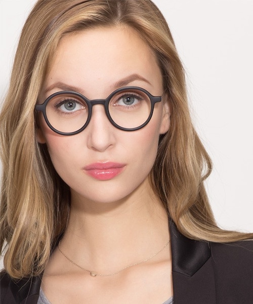 Potter Matte Black Plastic, MetalEyeglass Frames for Women from EyeBuyDirect