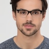 Beryl Noir AcétateMontures de lunettes de vue pour Hommes d'EyeBuyDirect