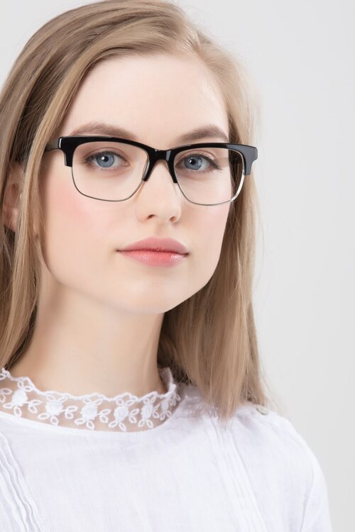 Beryl Noir AcétateMontures de lunettes de vue pour Femmes d'EyeBuyDirect