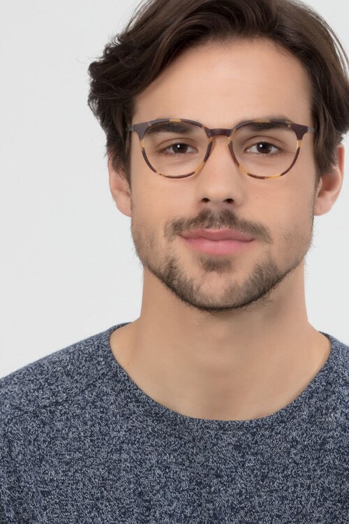 Gracious Light Tortoise MetalEyeglass Frames for Men from EyeBuyDirect