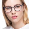 Savannah Matte Navy Plastic-metalEyeglass Frames for Women from EyeBuyDirect