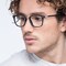 Savannah Matte Black Plastic-metal Montures de lunettes de vue pour Hommes d'EyeBuyDirect