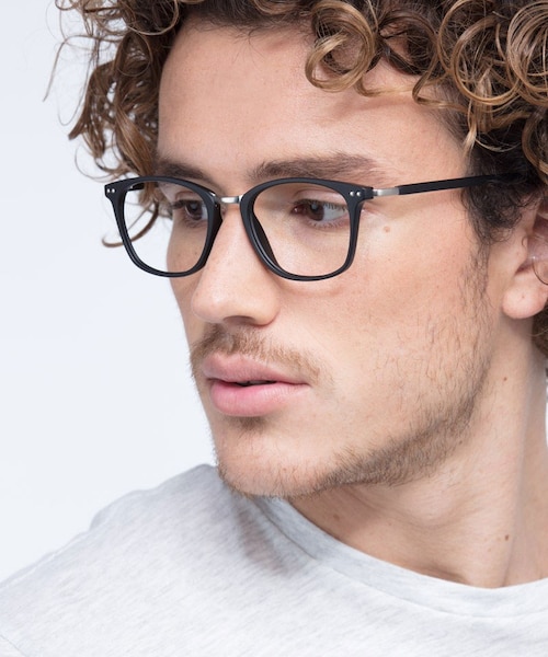 Savannah Matte Black Plastic, MetalEyeglass Frames for Men from EyeBuyDirect