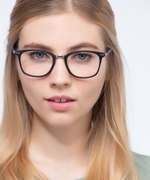 Savannah Matte Black Plastic, MetalEyeglass Frames for Women from EyeBuyDirect