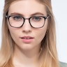Savannah Matte Black Plastic-metalEyeglass Frames for Women from EyeBuyDirect