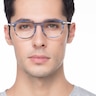 Mood Blue Striped AcetateEyeglass Frames for Men from EyeBuyDirect
