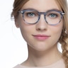 Mood Blue Striped AcetateEyeglass Frames for Women from EyeBuyDirect