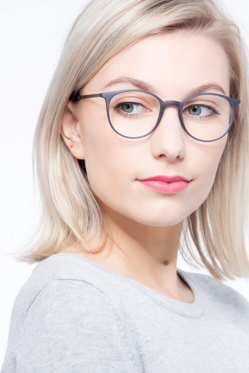 Tangent Bleu marine MétalMontures de lunettes de vue pour Femmes d'EyeBuyDirect