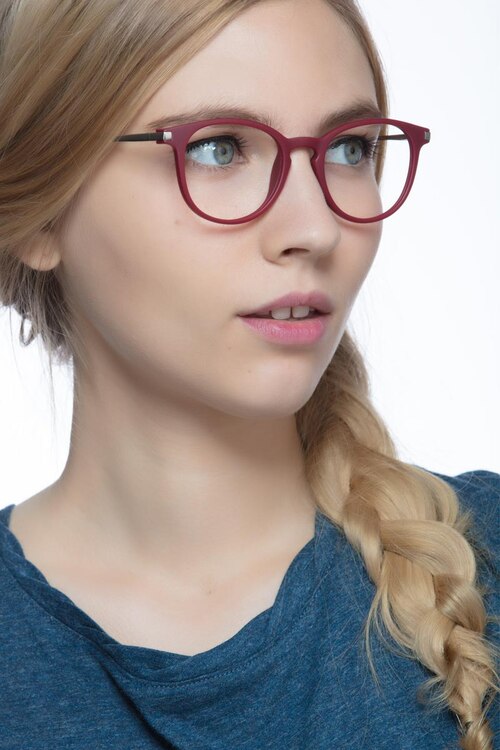 Mirando Raspberry Plastic-metalEyeglass Frames for Women from EyeBuyDirect
