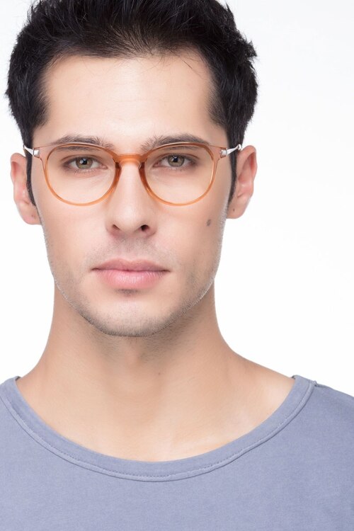 Mirando Light Brown MetalEyeglass Frames for Men from EyeBuyDirect