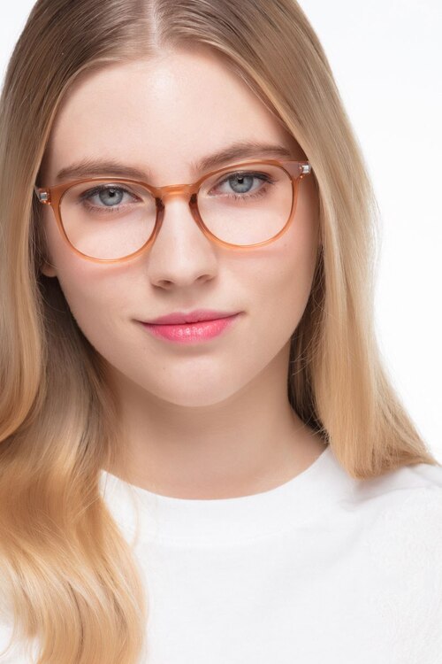 Mirando Light Brown MetalEyeglass Frames for Women from EyeBuyDirect