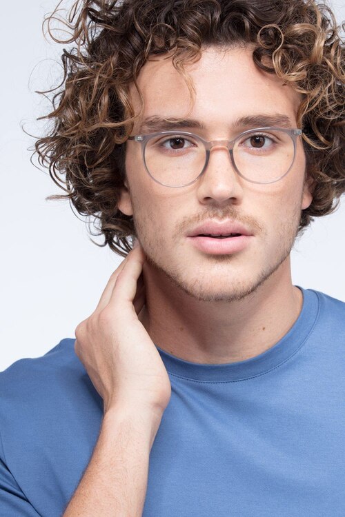 Marilou Clear Gray Plastic-metalMontures de lunettes de vue pour Hommes d'EyeBuyDirect