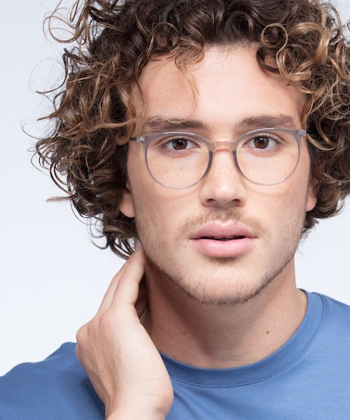 Marilou Clear Gray Plastic, MetalEyeglass Frames for Men from EyeBuyDirect