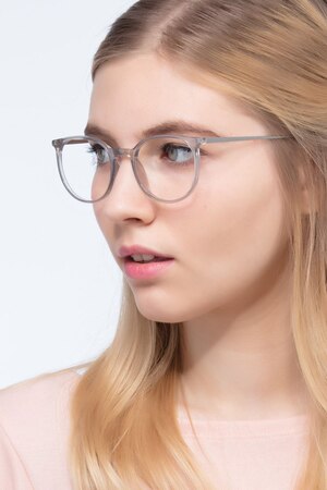 Clear Gray Marilou -  Lightweight Plastic Eyeglasses
