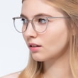 Marilou Clear Gray Plastic, MetalEyeglass Frames for Women from EyeBuyDirect