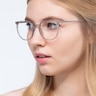 Marilou Clear Gray Plastic-metalMontures de lunettes de vue pour Femmes d'EyeBuyDirect