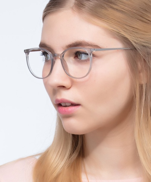 Marilou Clear Gray Plastic, MetalEyeglass Frames for Women from EyeBuyDirect