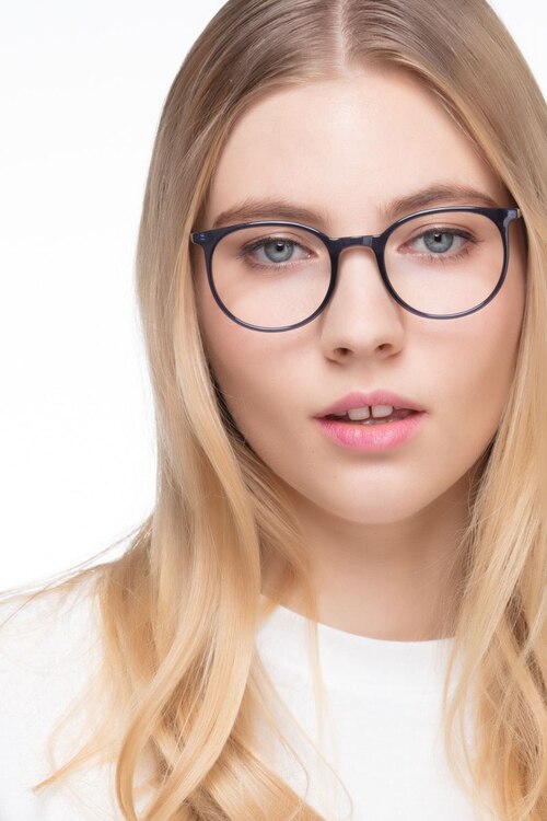 Marilou Clear Cobalt Plastic-metalEyeglass Frames for Women from EyeBuyDirect