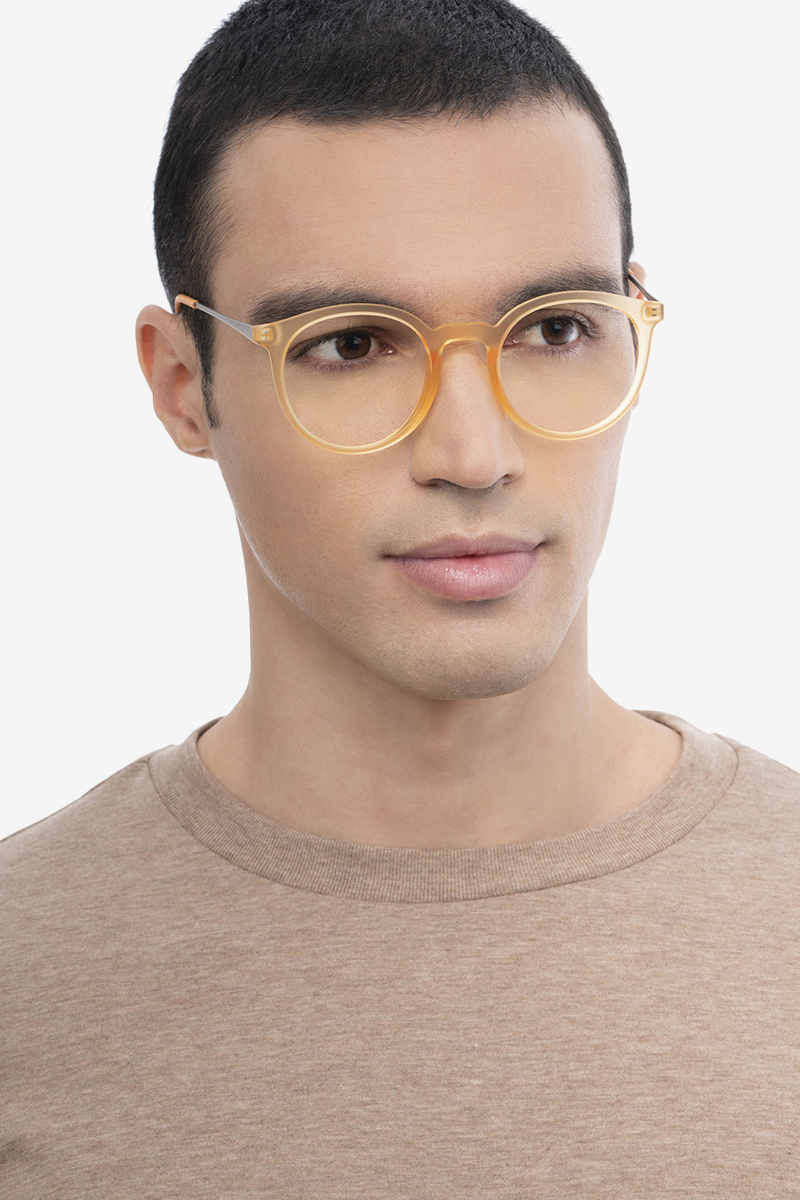 Grin Round Matte Yellow Full Rim Eyeglasses | Eyebuydirect