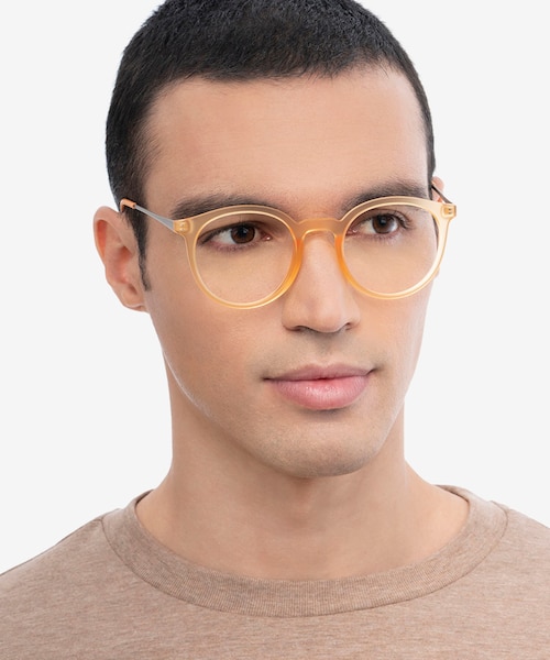Grin Matte Yellow Plastic, MetalEyeglass Frames for Men from EyeBuyDirect