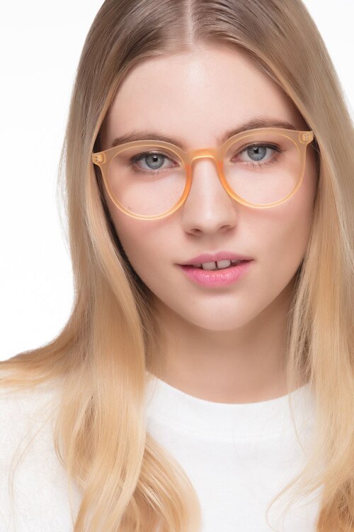 Grin Matte Yellow Plastic-metalEyeglass Frames for Women from EyeBuyDirect