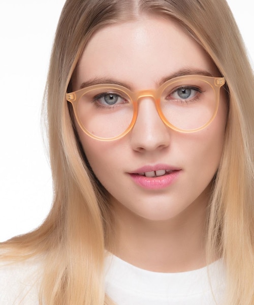 Grin Matte Yellow Plastic, MetalEyeglass Frames for Women from EyeBuyDirect
