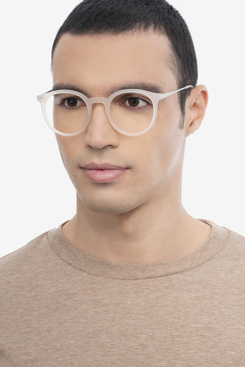 Grin Round Matte Clear Full Rim Eyeglasses | Eyebuydirect