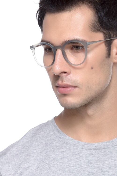 Grin Matte Gray MetalEyeglass Frames for Men from EyeBuyDirect