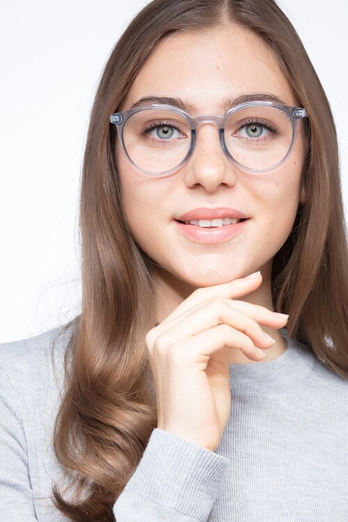 Grin Clear Blue MetalEyeglass Frames for Women from EyeBuyDirect