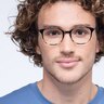 Villa Black Striped MetalEyeglass Frames for Men from EyeBuyDirect