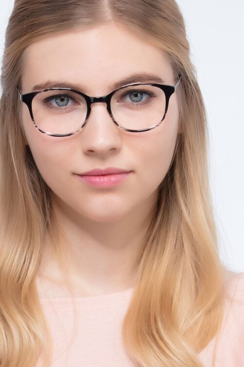 Villa Black Striped MetalEyeglass Frames for Women from EyeBuyDirect