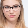 Villa Black Striped MetalEyeglass Frames for Women from EyeBuyDirect