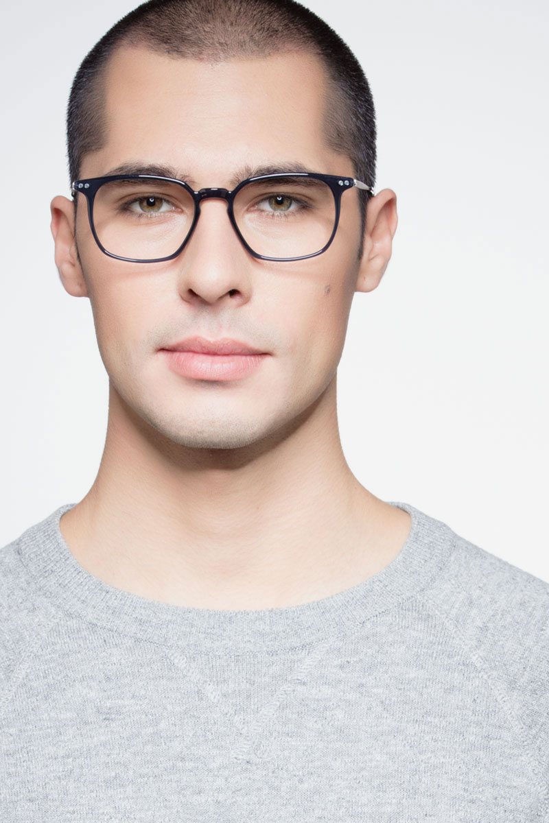 Ghostwriter Rectangle Navy Full Rim Eyeglasses Eyebuydirect Canada