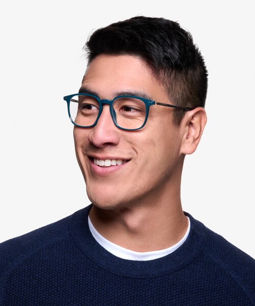 Ghostwriter Teal Plastic, MetalEyeglass Frames for Men from EyeBuyDirect