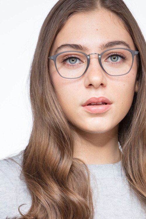 Crave Matte Gray MétalMontures de lunettes de vue pour Femmes d'EyeBuyDirect