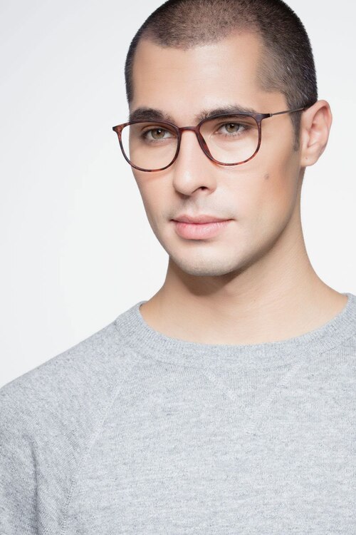 Strike Matte Tortoise Plastic-metalMontures de lunettes de vue pour Hommes d'EyeBuyDirect