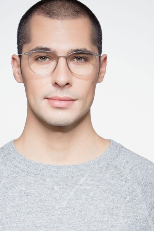 Strike Clear Gray Plastic-metalMontures de lunettes de vue pour Hommes d'EyeBuyDirect
