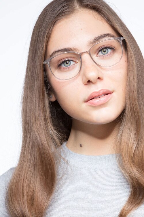 Strike Clear Gray Plastic-metalMontures de lunettes de vue pour Femmes d'EyeBuyDirect