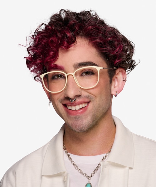 Strike White Plastic, MetalEyeglass Frames for Men from EyeBuyDirect