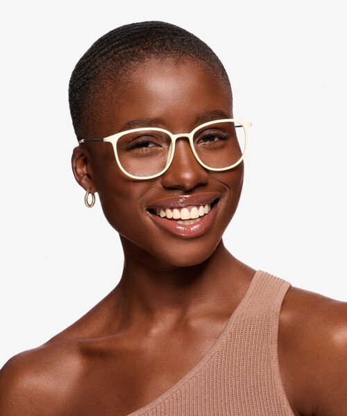Strike White Plastic-metalEyeglass Frames for Women from EyeBuyDirect