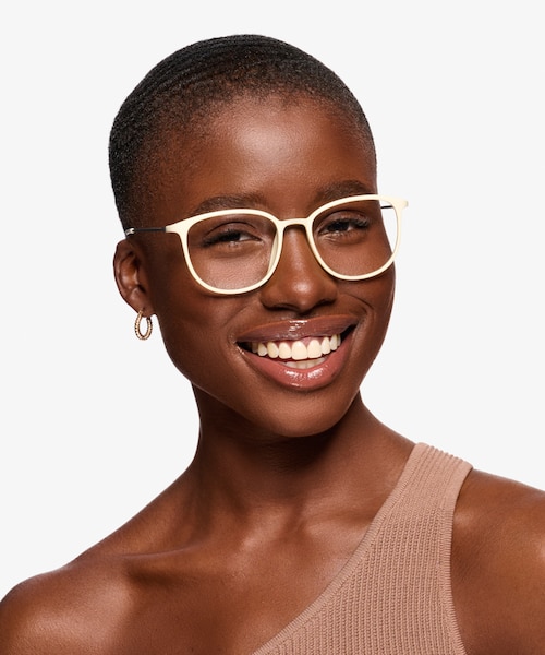 Strike White Plastic, MetalEyeglass Frames for Women from EyeBuyDirect