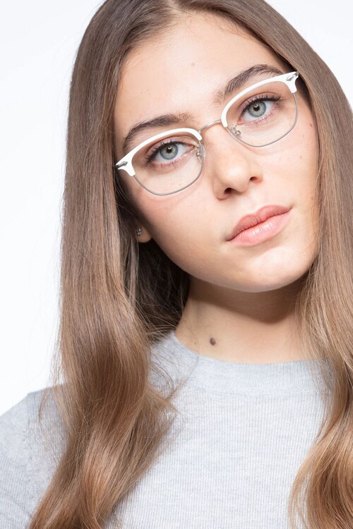 Links White MetalEyeglass Frames for Women from EyeBuyDirect