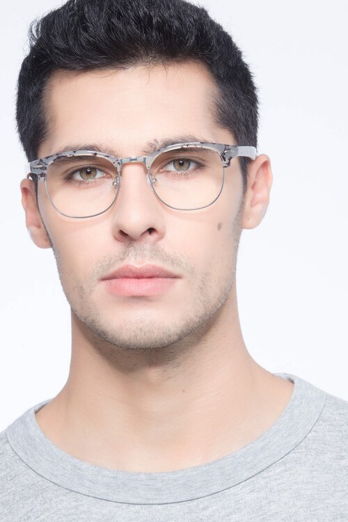 Roots Speckled Gray Plastic-metalEyeglass Frames for Men from EyeBuyDirect