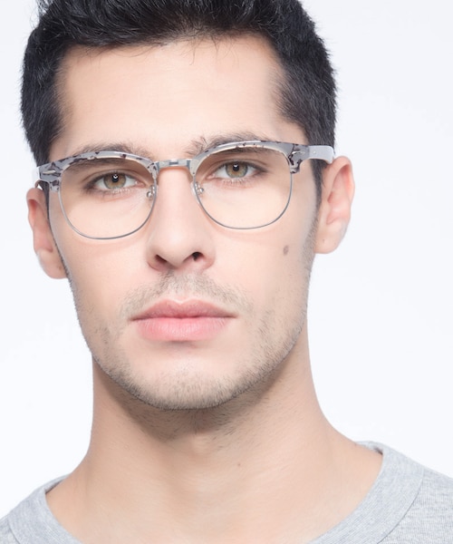 Roots Speckled Gray Plastic, MetalEyeglass Frames for Men from EyeBuyDirect
