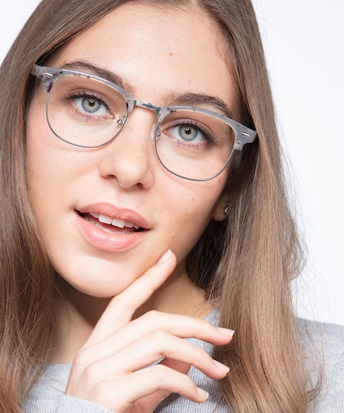 Roots Speckled Gray Plastic, MetalEyeglass Frames for Women from EyeBuyDirect